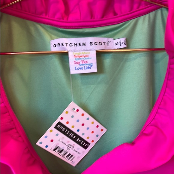 Gretchen Scott Designs Pink Sheath Mini Dress Cowl Neck Sleeveless - Picture 2 of 3